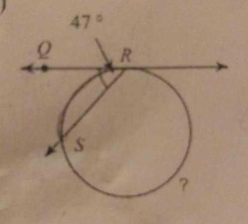 Find the measure of the arc or angle indicated assume that lines appear tangent are tangent​