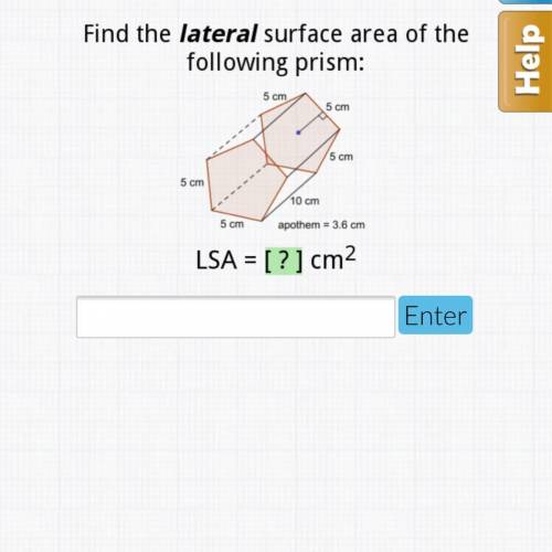 Find the lateral surface area of the prism. geometry hw