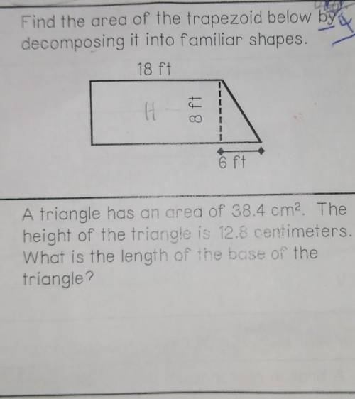 Please help!! Area of Trapezoids and Triangles ​