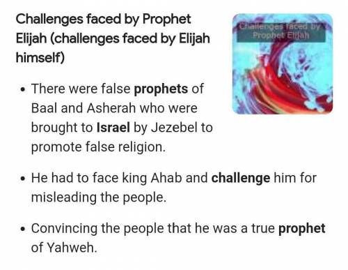 Challenges that prophet Elijah faced in Israel​