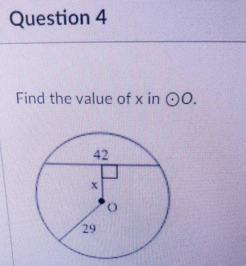 Find the value of x in o​