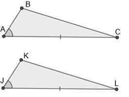 Which missing piece of information would allow the triangles in the figure to be proven congruent b