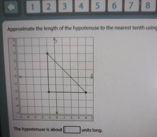 Approximate the length of the hypotenuse to the nearest tenth using a calculator

The hypotenuse i