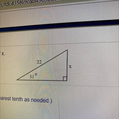 Please help me find the value of x for this trig question