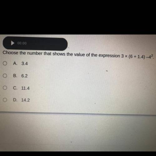 PLEASE HELP

FIRST ONE TK ANSWER 
GETS BRAINLIEST Choose the number that shows the value of the ex