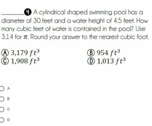 A cylindrical shaped swimming pool has a diameter of 30 feet and a water height of 4.5 feet. How ma