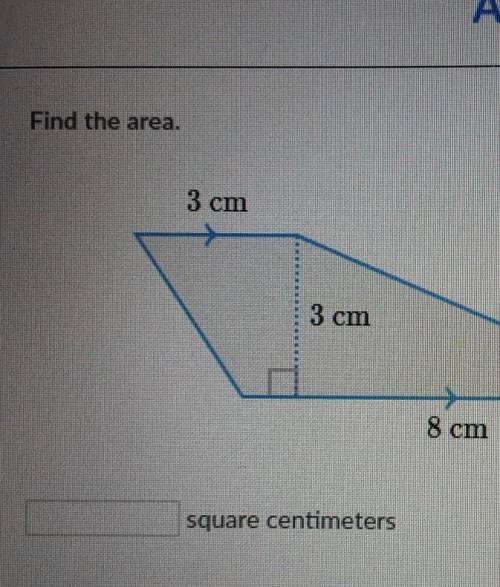 Find the area. 3 cm 3 cm 8 cm square centimeters​