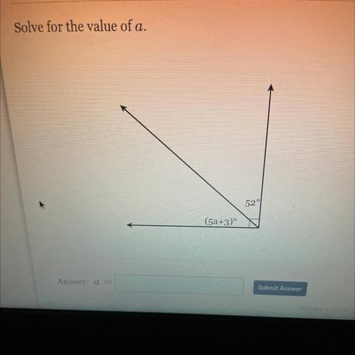 Solve for the value of a