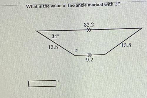 What is the value of the angle marked with x? I will give Brainliest.