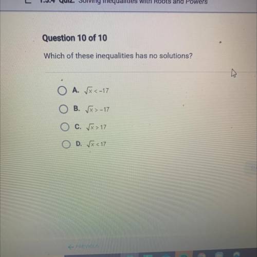 Which one of these has no solutions?