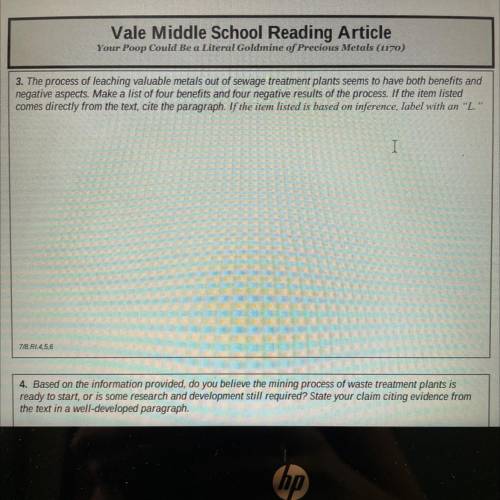 Vale Middle School Reading Article

Your Poop Could Be a Literal Goldmine of Precious Metals (1170
