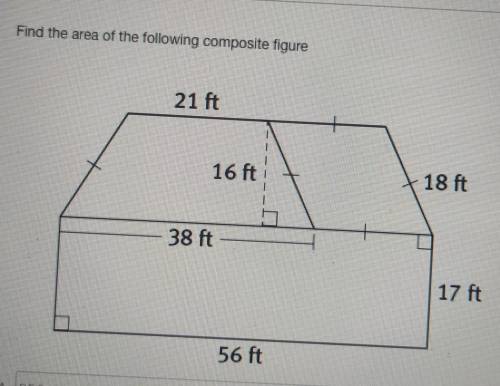Find the area of the following composite figure​