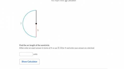 Please help
Find the arc length of the semicircle below