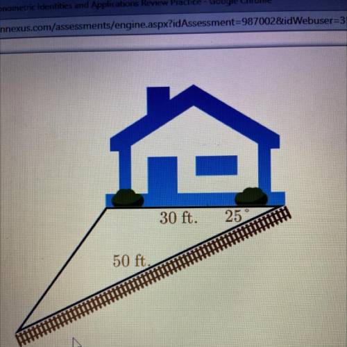 Use the image to answer the question.

A landscaper is building a triangular garden behind a house