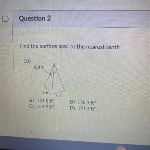 Find the surface area to the nearest tenth