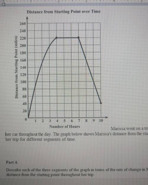 Need answer for 2 parts

A. describe each of the three segments of the graph in terms of the rate