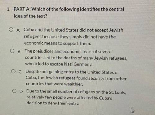 What’s the answer to this from the story Jewish refugees on the St.Louis common lit