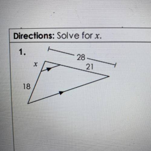 Directions: Solve for x.