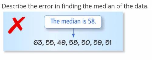Describe the error in finding the median of the data.