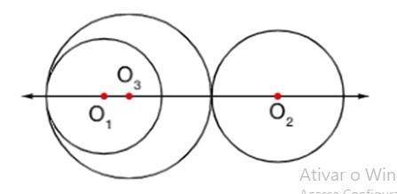 Na figura ABAIXO há 3 circunferências cujos centros são os pontos O1, O2 e O3. Em relação a circunf