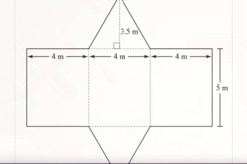 The net of a triangular prism and its dimensions are shown below. What is the total surface area of