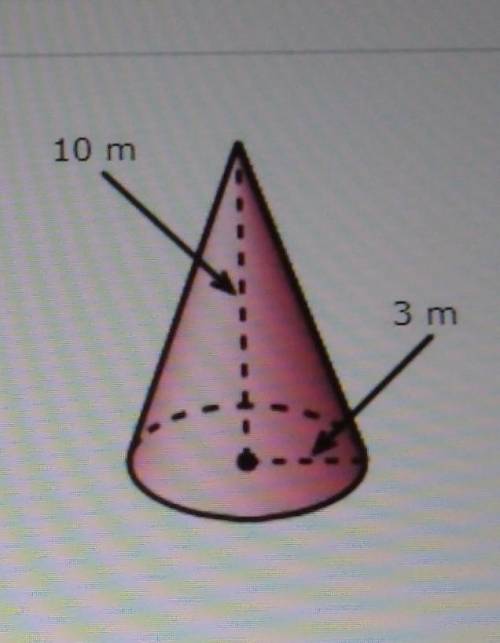 What is the volume of the cone to the nearest whole number?

A) 31 m to the third powerB) 94 m to
