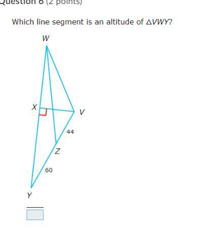 Which line segment is an altitude of ΔVWY?