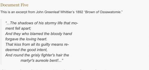 Please help me!

Does the poet think John Brown was hero or a villain? Why or why not?
No links pl