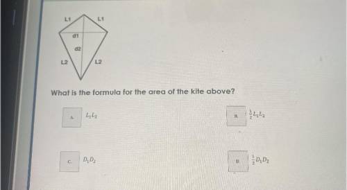 What is the formula for the area of the kite above ?