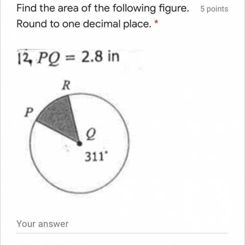 Can someone help me find the area to this circle please and round to one decimal Place