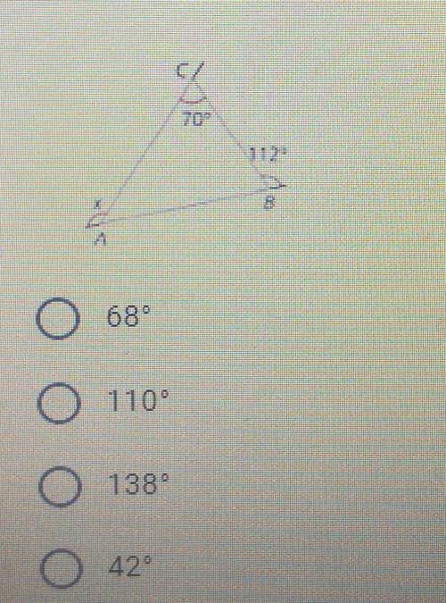 El valor x en el triángulo es ​
