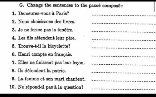 Can you please help me write these sentences in past tense pleaseee in French