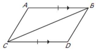 Which theorem/postulates states the triangles below are congruent?

AB is parallel to DC AND AC is