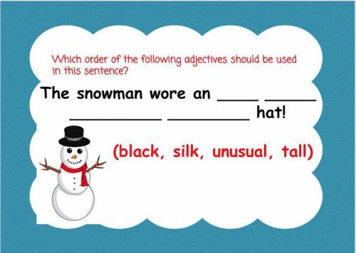 Select the correct order of adjectives for the sentence.