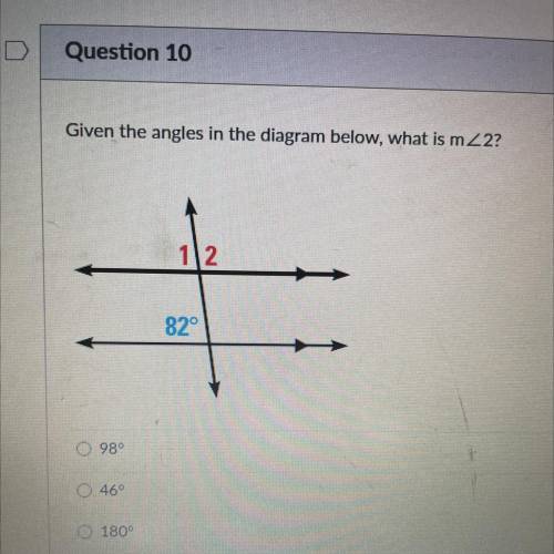Given the angles in the diagram below, what is mZ2?