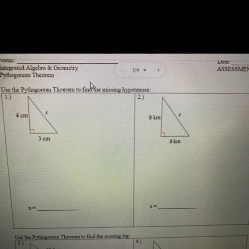 Use the Pythagorean theorem to find the missing hypotenuse