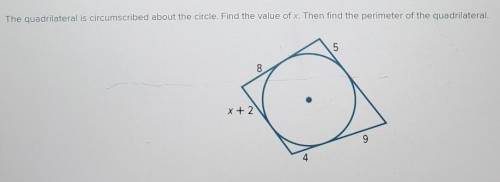 What is the value of x and perimeter?​