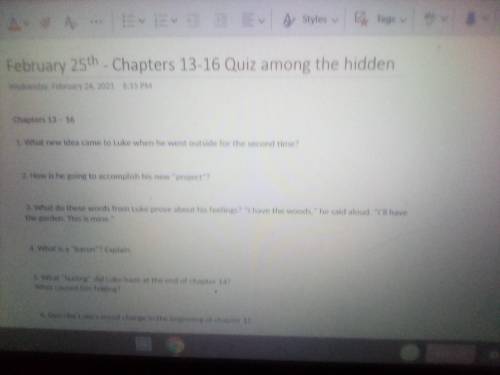 Can someone really help me on this chapter13-16 among the hidden