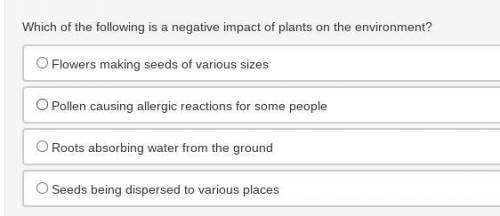 Which of the following is a negative impact of plants on the environment?