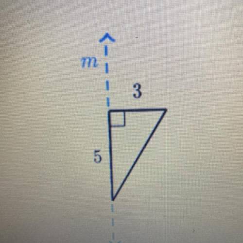 What solid 3D object is produced by rotating the triangle about line m?