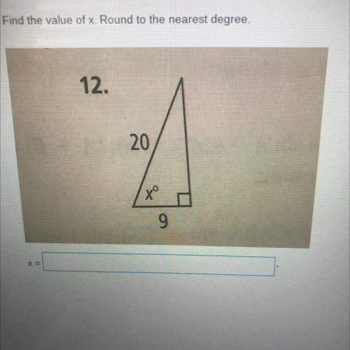 Find The value of X round to the nearest degree￼