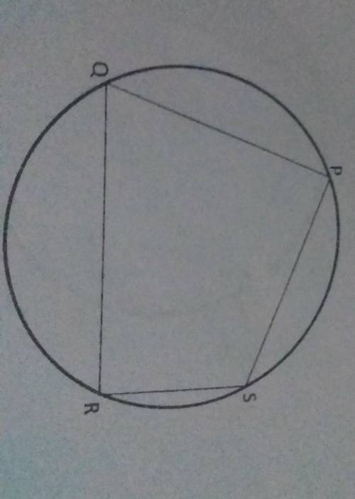 A cyclic quadrilateral PORS is drawn below​