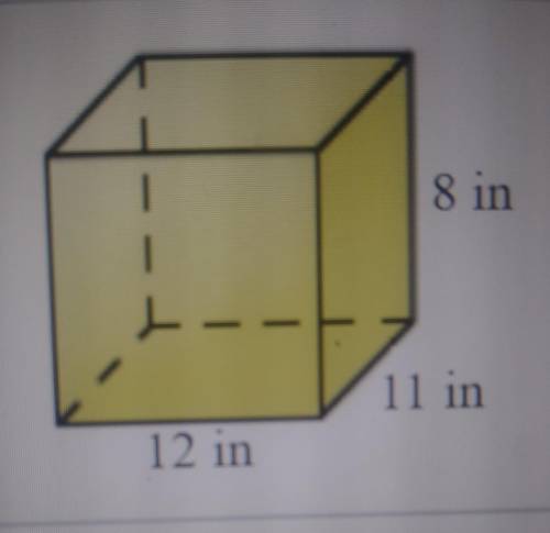 Find the surface area of the prism.The surface area of the prism is _ in2​