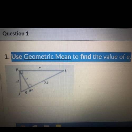 Use geometric mean to find the value of e