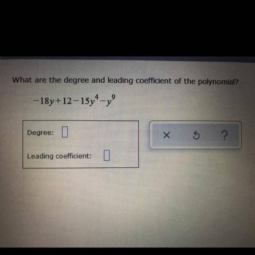 What are the degree and leading coefficient of the polynomial?