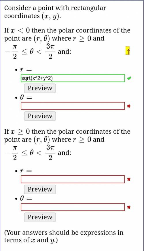 Consider a point with rectangular coordinates (x,y).

If x<0 then the polar coordinates of the
