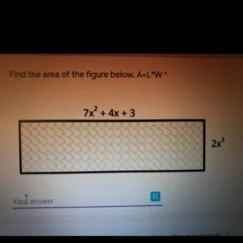 Find the area A=L*W
Will mark brainlist