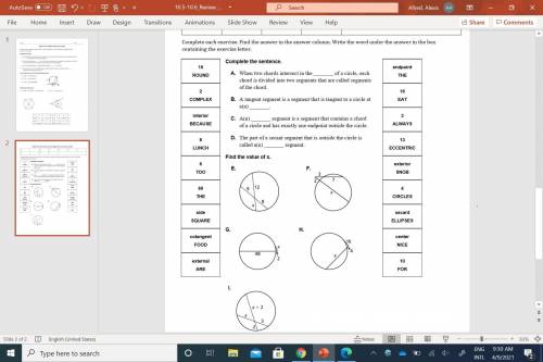 Help with these worksheets...whatever helps! pictures attatched.
