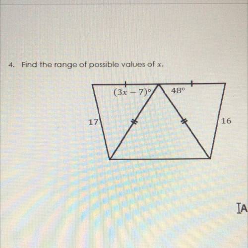 4. Find the range of possible values of x.