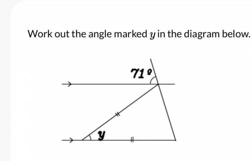 Work out the angle marked y in the diagram